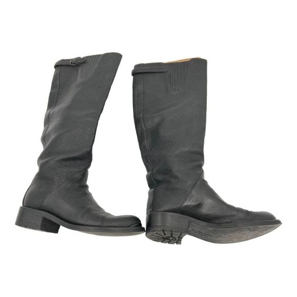 BOTTEGA VENETA RIDING BOOTS BLACK LEATHER SIZE 37 KNEE HIGH BOOTS MOTO - Picture 3 of 13
